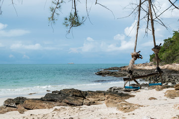 Wood swing and Beach at Samed island (Thailand).Seascape.