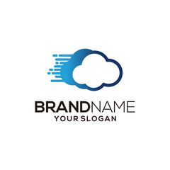 cloud technology logo design modern vector template