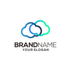 cloud technology logo design modern vector template