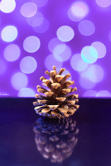 bump on blurred background bokeh lights holiday atmosphere new year reflection