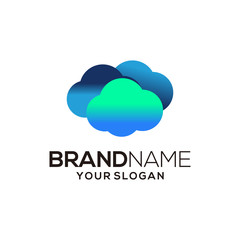 cloud technology logo design modern vector template