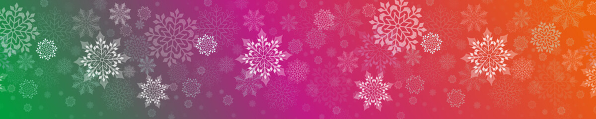 Naklejka na ściany i meble Christmas illustration with a set of graceful white snowflakes
