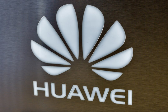 Huawei booth during CEE 2017 in Kyiv, Ukraine
