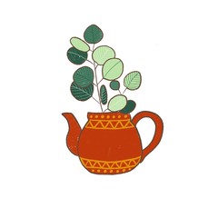  Illustration with teapot and cup