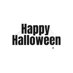 Happy halloween text lettering banner or label vector image