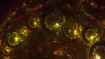 Fractal 3D rendering abstract gold bright background