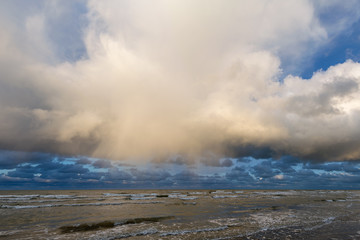 Cloudy autumn day by Baltic sea.