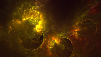 Fractal 3D rendering abstract gold bright background