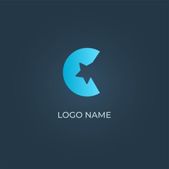 C alphabet logo design vector