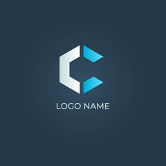 C alphabet logo design vector