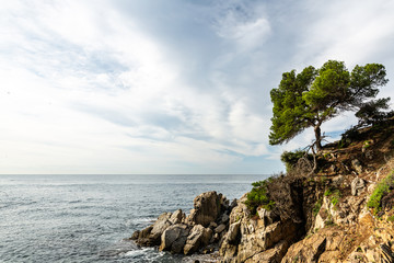 Fototapeta na wymiar Mediterranean sea rocks over sea landscape