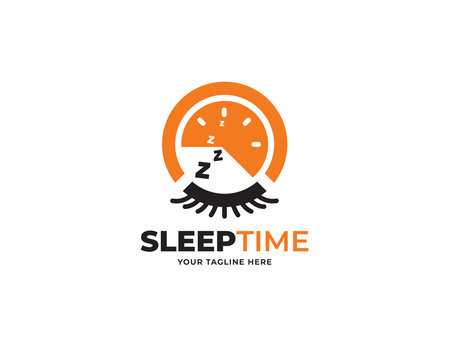 sleep time design logo template vector