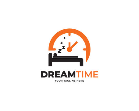 dream time design logo template vector