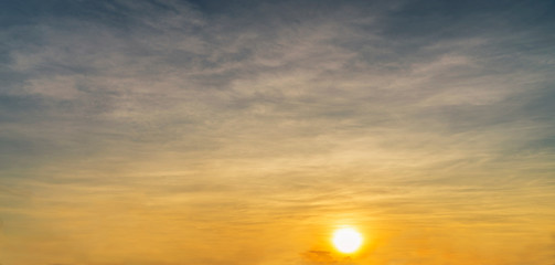 sky sunset evening landscape on orange background 