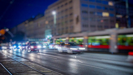 Fototapeta na wymiar colorful night traffic in the city 