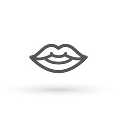 Lips line Icon in trendy flat style isolated on white background. Mouth symbol for your web site design, logo, app, UI. Lip vector illustration