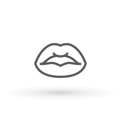 Lips line Icon in trendy flat style isolated on white background. Mouth symbol for your web site design, logo, app, UI. Lip vector illustration