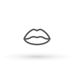Lips line Icon in trendy flat style isolated on white background. Mouth symbol for your web site design, logo, app, UI. Lip vector illustration
