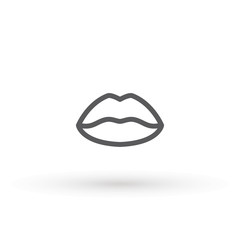 Lips line Icon in trendy flat style isolated on white background. Mouth symbol for your web site design, logo, app, UI. Lip vector illustration