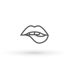 Lips line Icon in trendy flat style isolated on white background. Mouth symbol for your web site design, logo, app, UI. Lip vector illustration