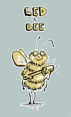 LED it BEE - fun bee illustration