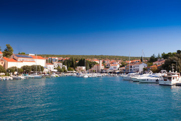 Naklejka na ściany i meble The port of Malinska, island of Krk, Croatia, Kvarner Gulf, Adriatic Sea, Croatia
