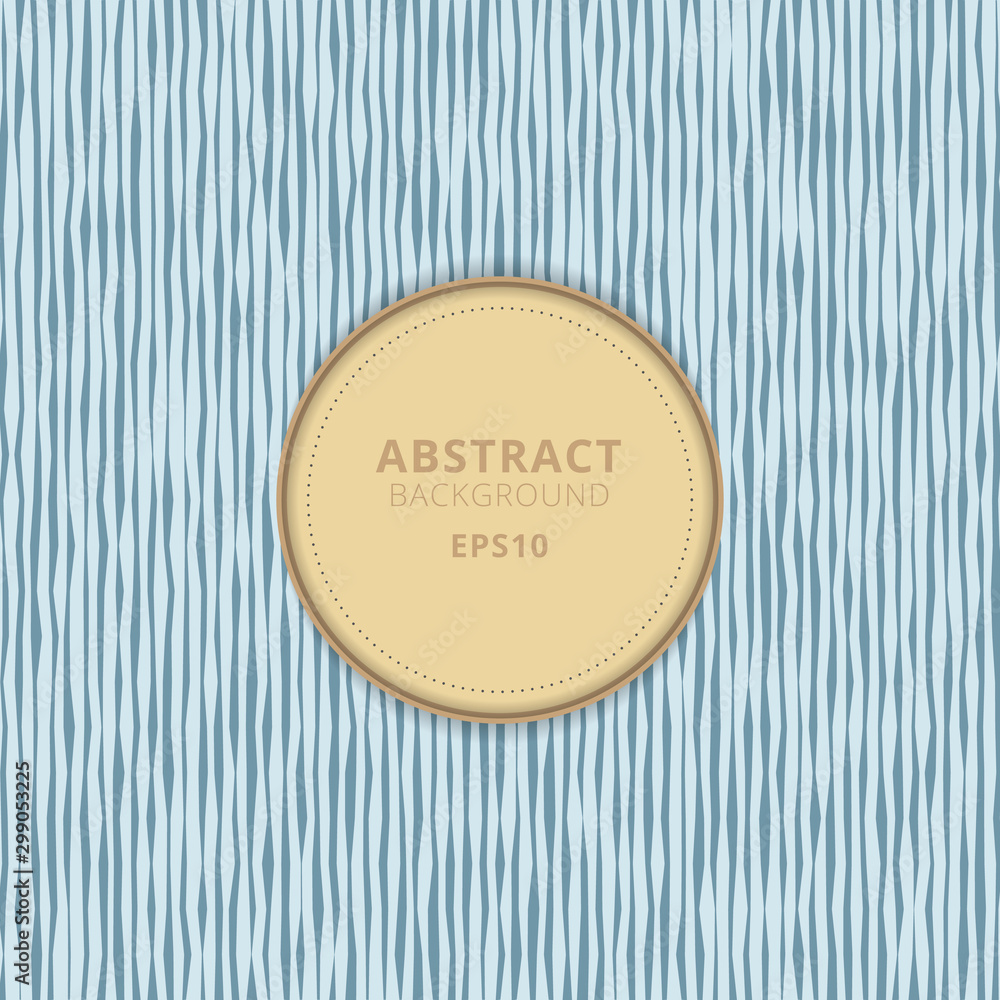Poster abstract background blue paper rough lines pattern with yellow circle frame space for your text.