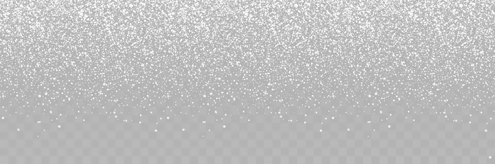 Foto op Plexiglas Falling Snow. Winter Christmas Illustration. Snowfall isolated on transparent background. Snow with Snowflakes vector illustration. Realistic little Christmas Snow Panorama view © smile3377