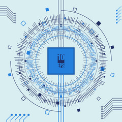 Big data vizualization. Fractal element with lines and dots array. Eps10 Vector illustration.