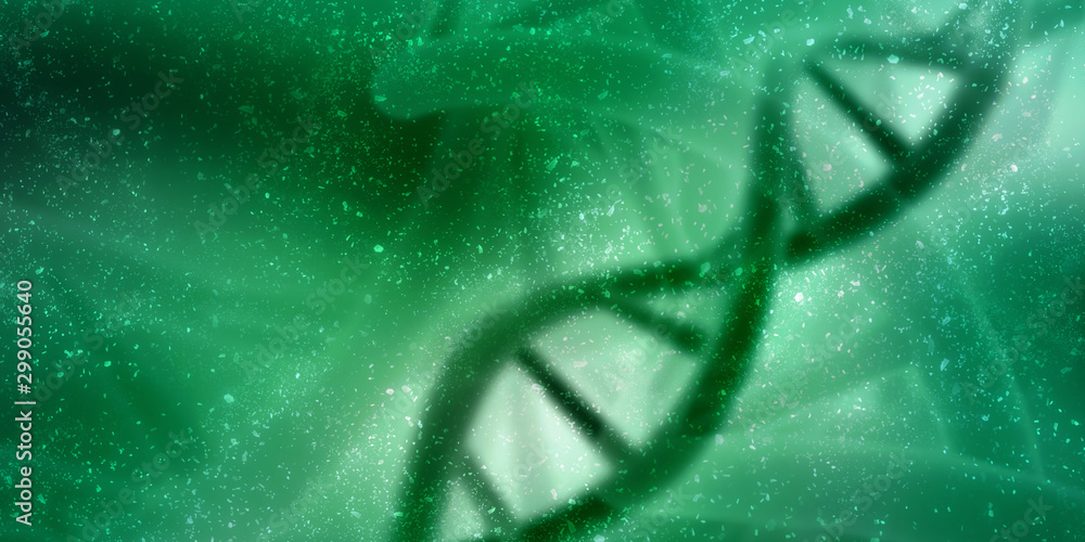 Poster 3d render of dna structure, abstract background