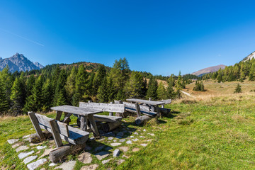 Valley of the Piave, Calvi refuge on the slopes of Mount Peralba. Sappada, Italy