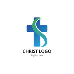 Christ logo template design vector, creative simple