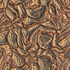 Aerial view from air plane of green nature mountains seamless texture background. 3d illustration