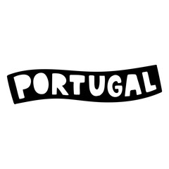 Handwritten word Portugal. Hand drawn lettering.