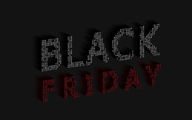 black friday, 3d text from letters, vector illustration, EPS 10