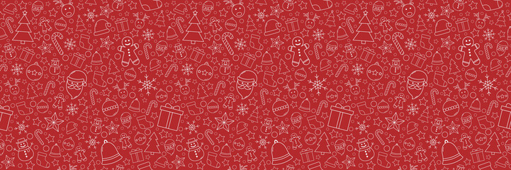 Beautiful Xmas pattern with ornaments. Christmas wrapping paper concept. Vector - obrazy, fototapety, plakaty