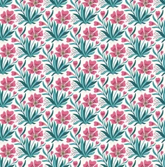  Garden floral pattern, hellebore illustration seamless vector © Hanna