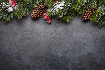 Christmas card with fir tree