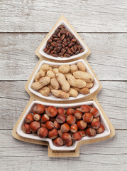 Christmas card with various nuts