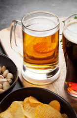 Draft beer and snacks