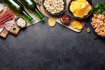 Draft beer and snacks