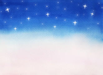 宇宙　水彩イラスト