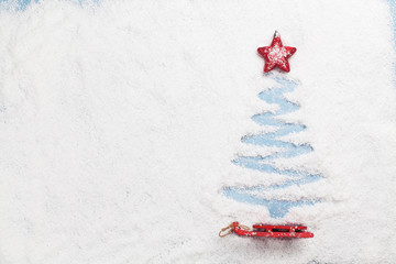 Christmas greeting card with fir tree shape © evgeeenius