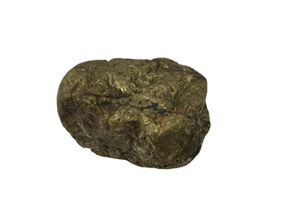 Chalcopyrite stone isolated on white background