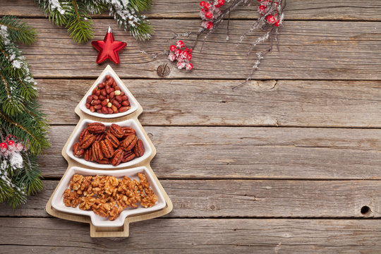 Christmas Card With Various Nuts