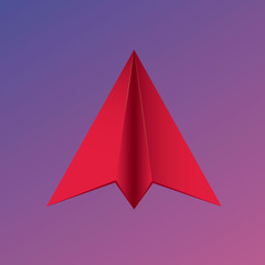 Obraz premium Modern vector illustration of paper plane. Origami aircraft. Business set for mail and message. Colourful and white