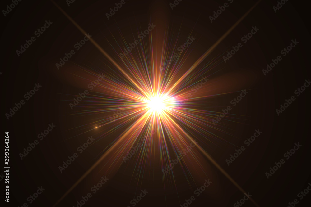 Wall mural Abstract of sun with flare. natural background with lights and sunshine wallpaper