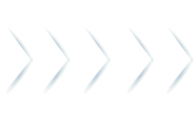 five paper white overlapping arrows arranged in a row. Vector illustration