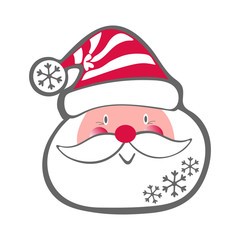 Head of cute Santa on a white background. Vector illustration.