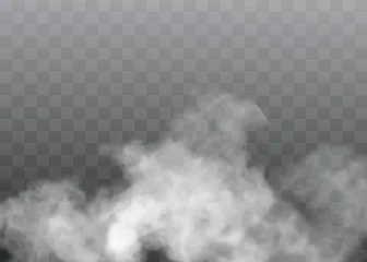 Poster Transparant speciaal effect valt op bij mist of rook. Witte wolkenvector, mist of smog. © kume111000